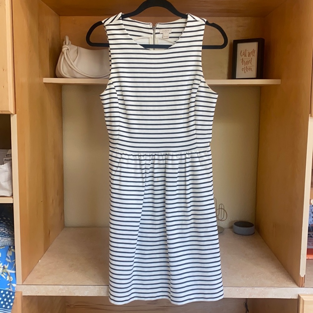 Black and white striped dress